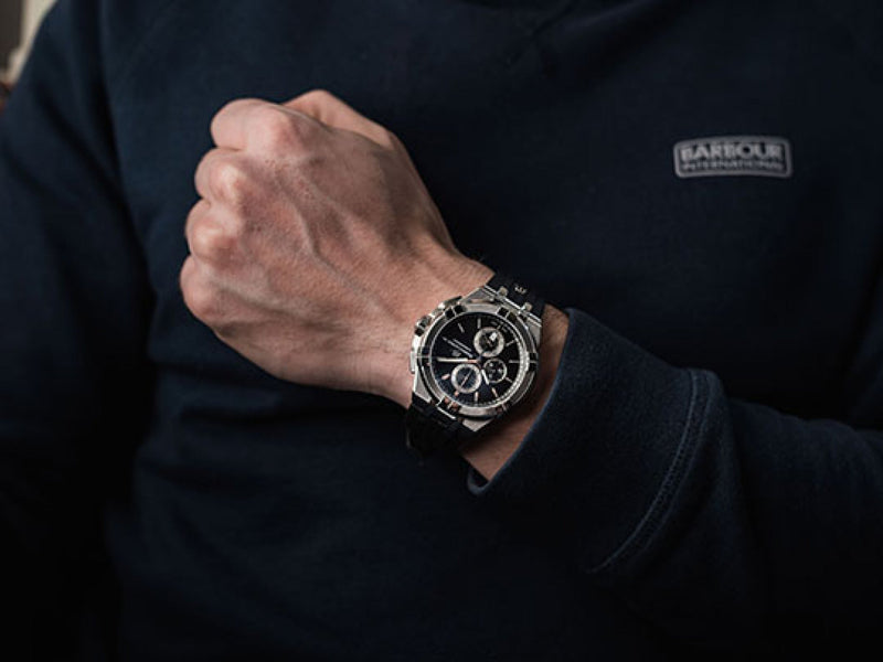 Maurice Lacroix Aikon Chronograph Black Dial Black Leather Strap Watch for Men - AI1018-SS001-330-1 Buy Now By Maurice Lacroix