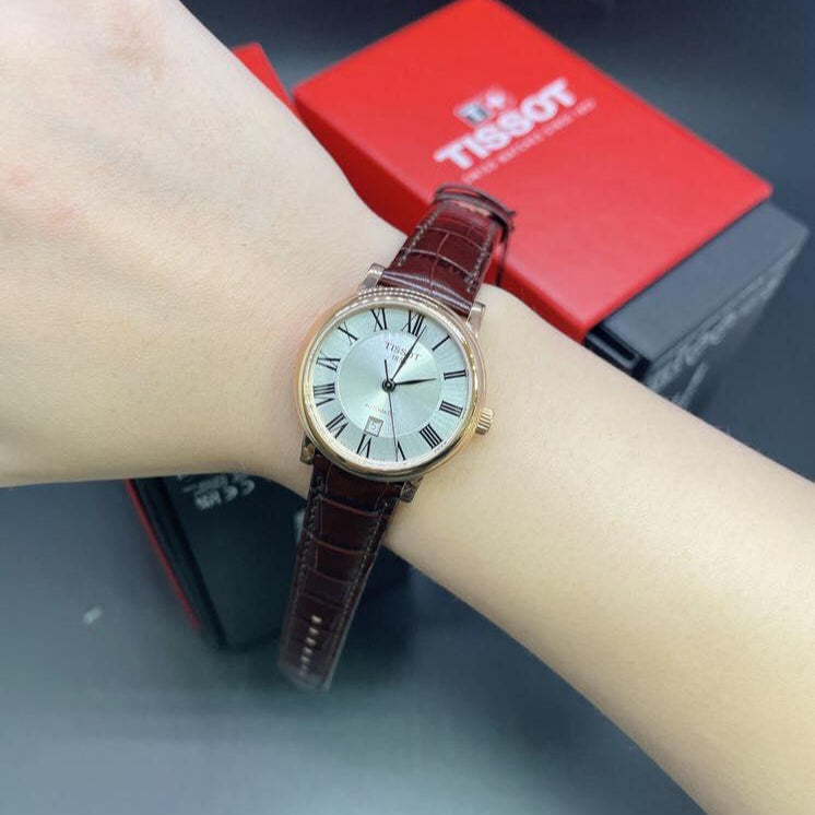 Tissot T Classic Carson Premium White Dial Brown Leather Strap Watch for Women - T122.207.36.033.00 Buy Now By Tissot