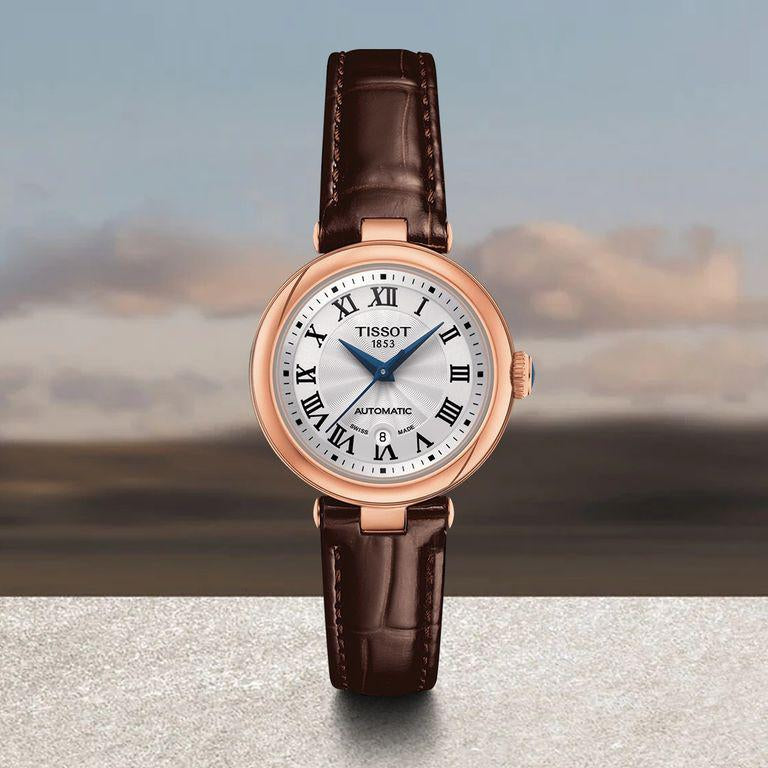 Tissot Bellissima Automatic Silver Dial Brown Leather Strap Watch For Women - T126.207.36.013.00 Buy Now By Tissot