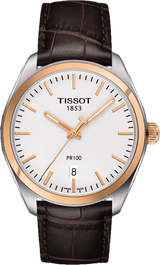 Tissot T Classic PR 100 Quartz White Dial Brown Leather Strap Watch for Men - T101.410.26.031.00 Buy Now By Tissot