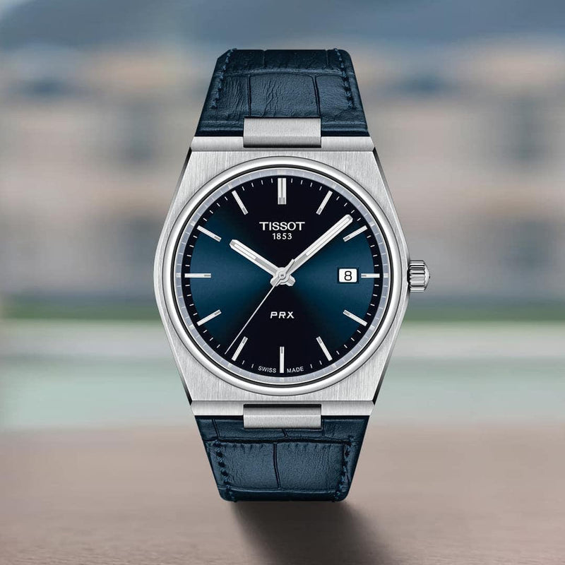 Tissot PRX Blue Dial Blue Leather Strap Watch for Men - T137.410.16.041.00 Buy Now By Tissot