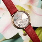 Emporio Armani Kappa Classic Quartz Silver Dial Red Leather Strap Watch For Women - AR11114 Buy Now By Emporio Armani