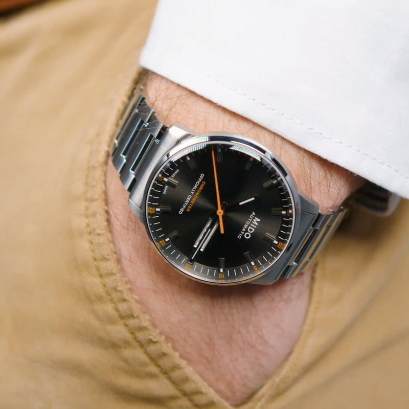 Mido Commander II Automatic Chronometer Grey Dial Silver Steel Strap Watch For Men - M021.431.11.061.01 Buy Now By Mido