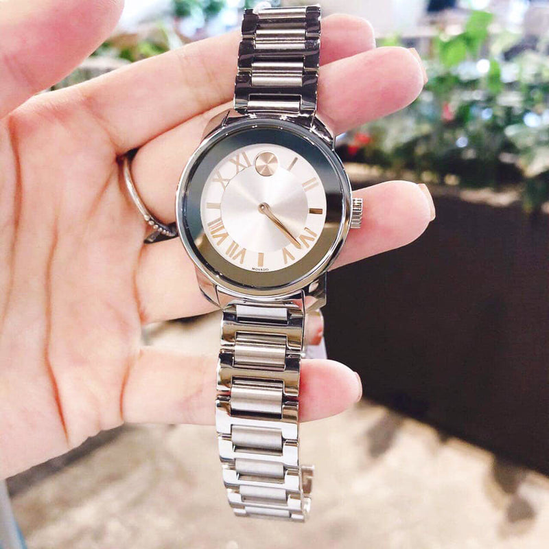 Shop Movado Bold Silver Dial Silver Steel Strap Watch for Women - 3600244 in USA