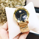 Shop Movado Bold Black Dial Gold Steel Strap Unisex Watch - 3600397 in USA
