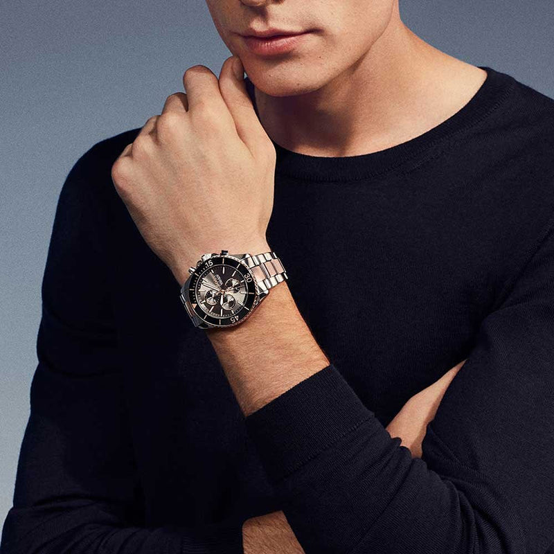 Hugo Boss Ocean Edition Black Dial Two Tone Steel Strap Watch for Men - 1513705 Buy Now By Hugo Boss