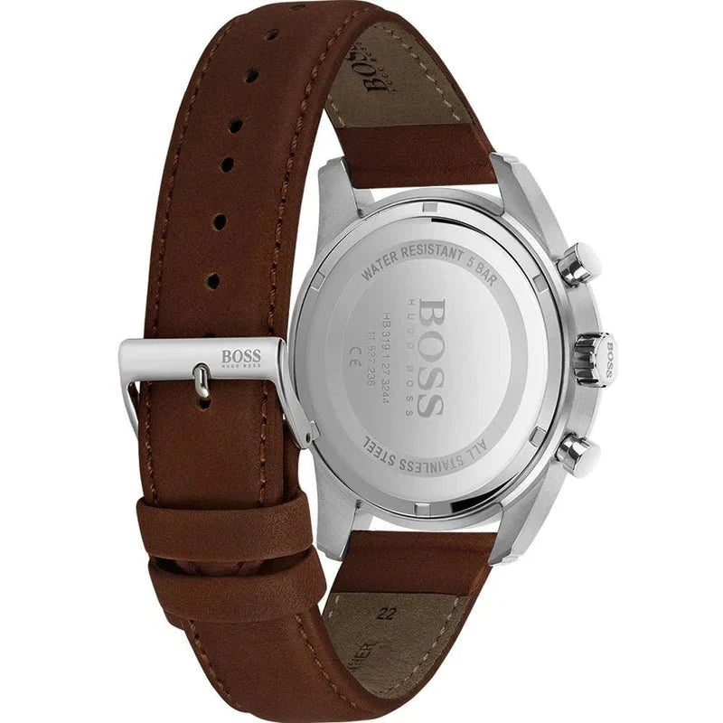 Hugo Boss Skymaster Grey Dial Brown Leather Strap Watch for Men - 1513787 Buy Now By Hugo Boss