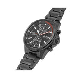Shop Hugo Boss Globetrotter Black Dial Black Steel Strap Watch for Men - 1513825 in USA