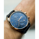 Hugo Boss Skymaster Chronograph Blue Dial Black Leather Strap Watch for Men - 1513783 Buy Now By Hugo Boss