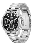 Hugo Boss Troper Chronograph Black Dial Silver Steel Strap Watch For Men - 1514057
