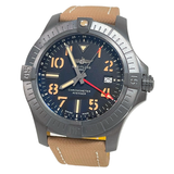 Shop Breitling Avenger Automatic GMT 45 Black Dial Brown Nylon Strap Watch for Men - V32395101B1X1 in USA
