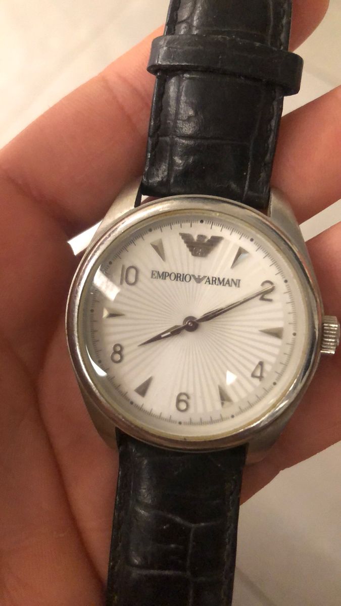 Emporio Armani Analog White Dial Black Leather Strap Watch For Women - AR6026 Buy Now By Emporio Armani