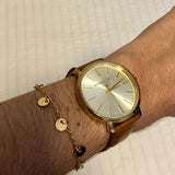 Michael Kors Jaryn Quartz Gold Dial Brown Leather Strap Watch For Women - MK2496 Buy Now By Michael Kors