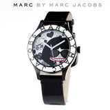 Marc Jacobs White & Black Dial Black Leather Strap Watch for Women - MBM1148 Buy Now By Marc Jacobs