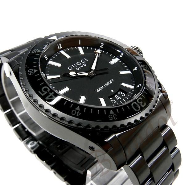 Shop Gucci Dive Quartz Black Dial Black Steel Strap Watch For Men - YA136205 in USA