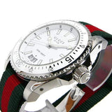 Shop Gucci Dive White Dial Red & Green Nylon Strap Watch For Men - YA136207 in USA