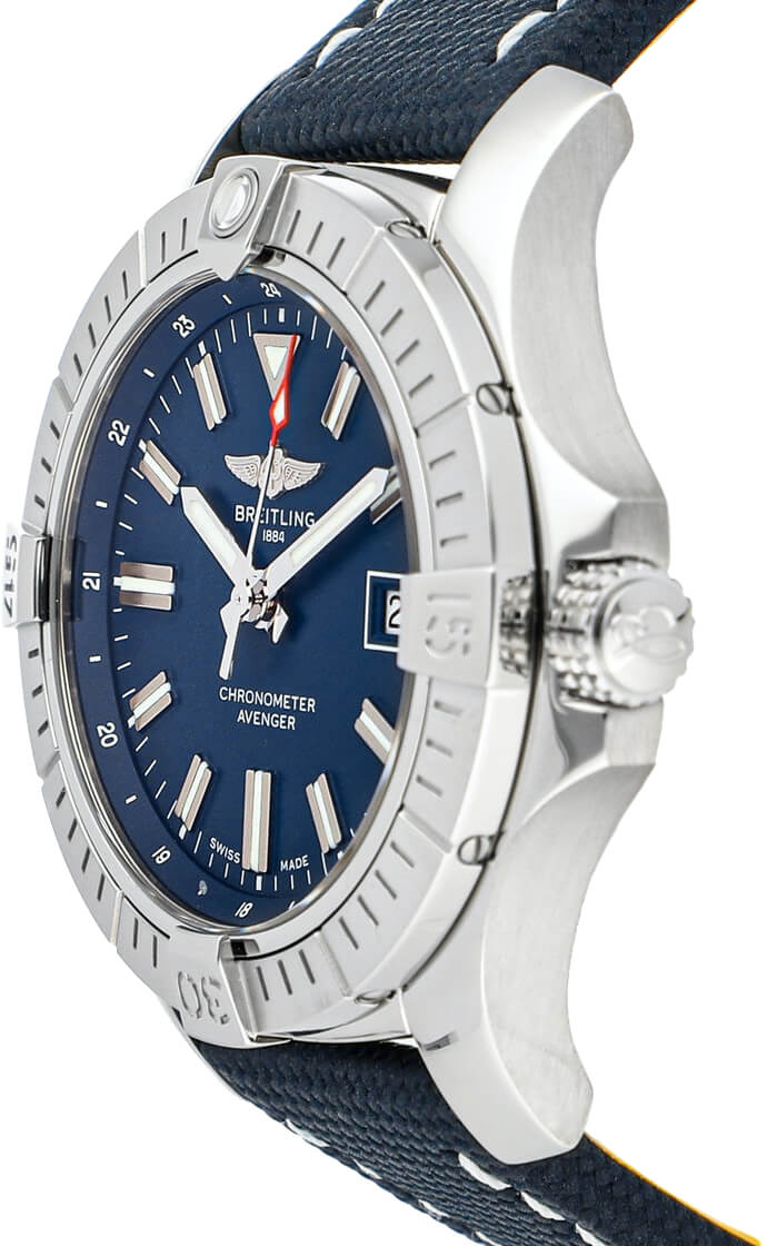 Shop Breitling Avenger Automatic 43 Blue Dial Blue Nylon Strap Watch for Men - A17318101C1X1 in USA