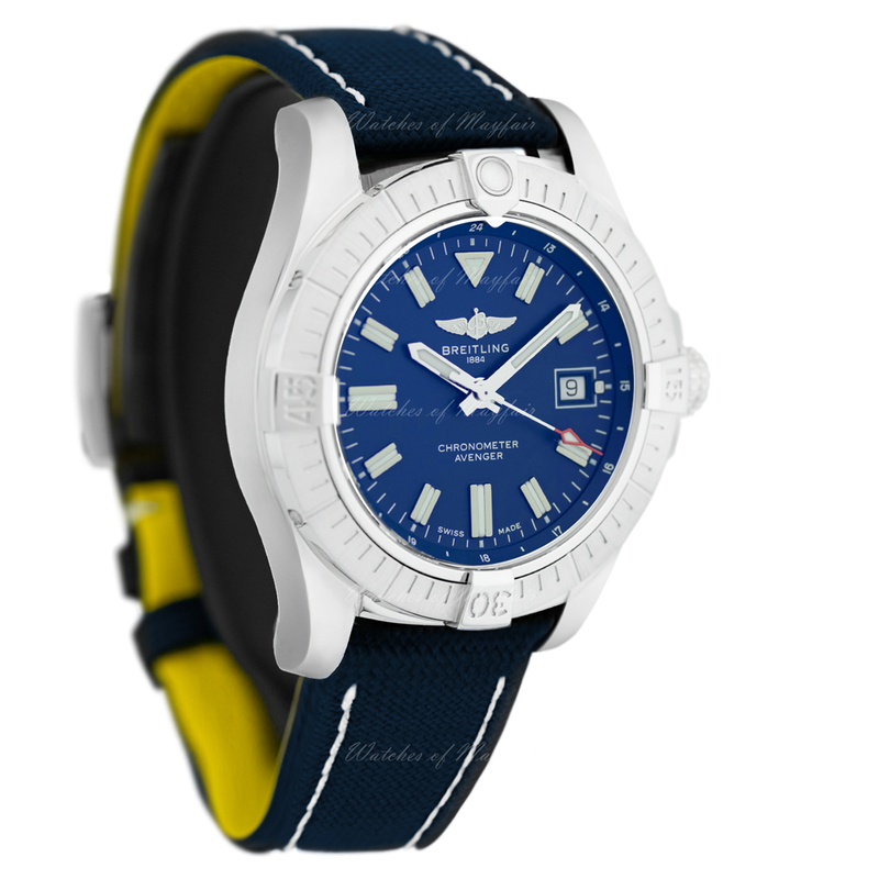 Shop Breitling Avenger Automatic 43 Blue Dial Blue Nylon Strap Watch for Men - A17318101C1X1 in USA