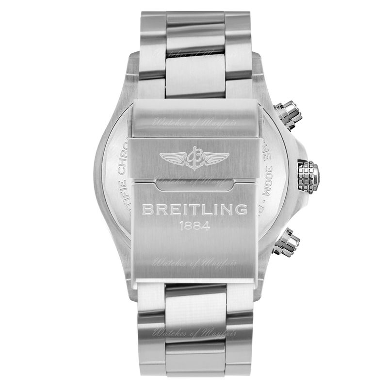 Breitling Avenger Chronograph 43 Black Dial Silver Steel Strap Watch for Men - A13385101B1A1