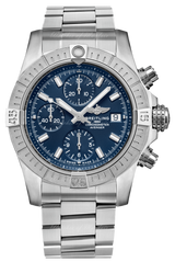 Breitling Avenger Chronograph 45mm Blue Dial Silver Steel Strap Watch for Men - A13317101C1A1