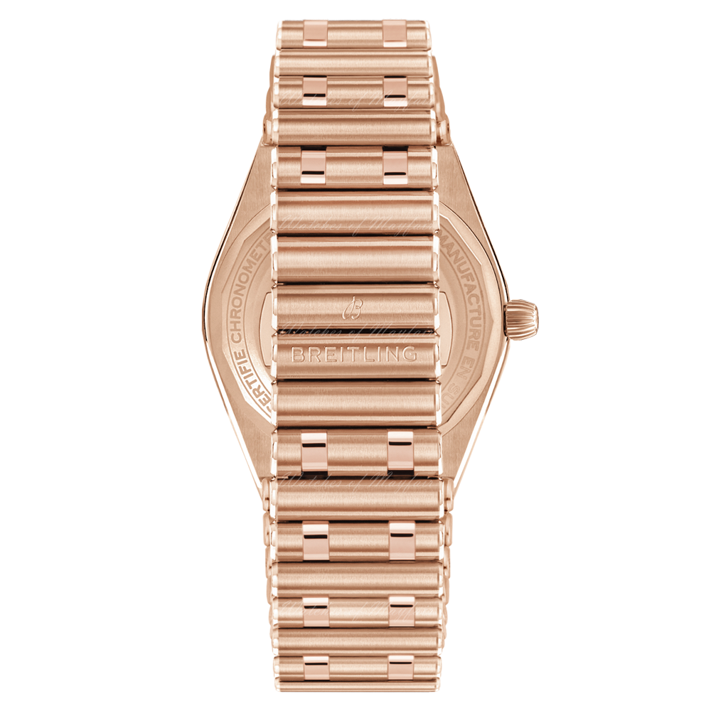 Breitling Chronomat 32 White Dial Rose Gold Steel Strap Watch for Women - R77310101A1R1