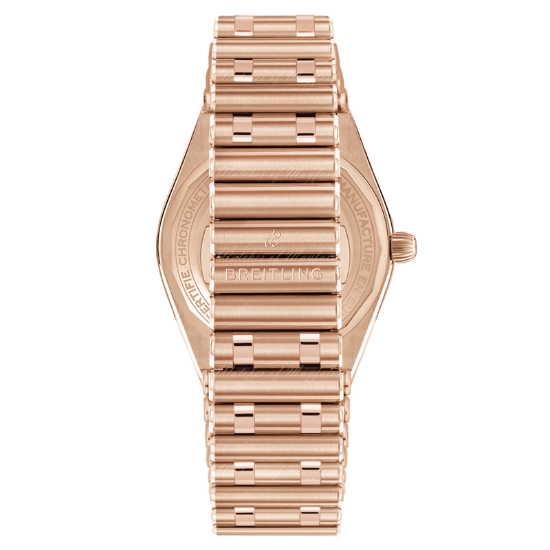 Breitling Chronomat 32 White Dial Rose Gold Steel Strap Watch for Women - R77310101A1R1