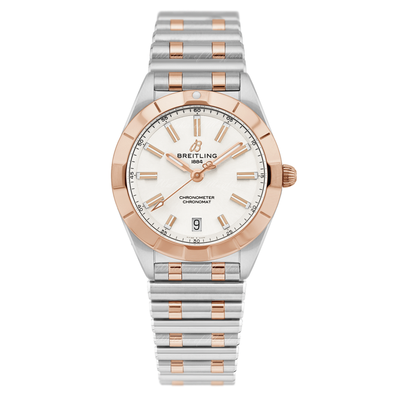 Breitling Chronomat 32 White Dial Two Tone Steel Strap Watch for Women - U77310101A1U1