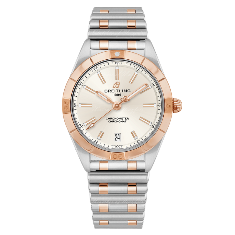 Breitling Chronomat Automatic 36 White Dial Two Tone Steel Strap Watch for Women - U10380101A1U1