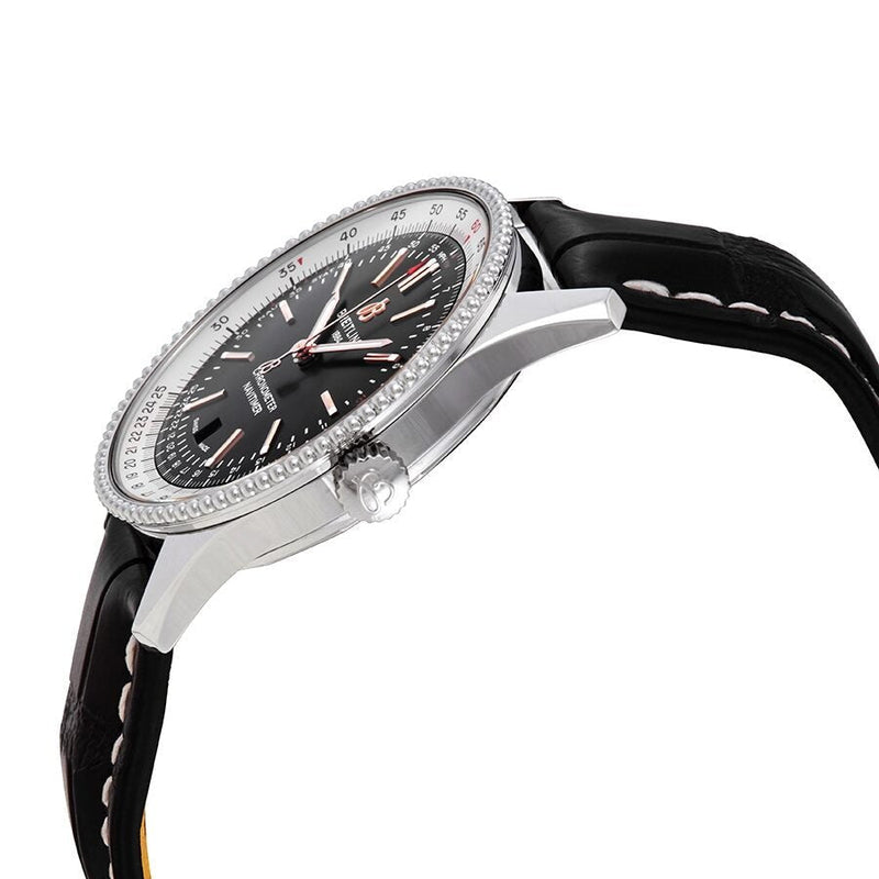 Shop Breitling Navitimer 1 Automatic 41mm Black Dial Black Leather Strap Mens Watch - A17326211B1P2 in USA