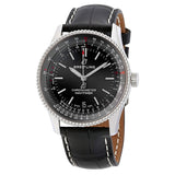 Breitling Navitimer Automatic 38mm Black Dial Black Leather Strap Mens Watch - A17325241B1P1