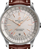 Shop Breitling Navitimer 1 Automatic 41mm White Dial Brown Leather Strap Mens Watch - A17326211G1P1 in USA