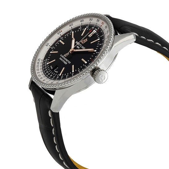 Shop Breitling Navitimer 1 Automatic 41mm Black Dial Black Leather Strap Mens Watch - A17326211B1P1 in USA
