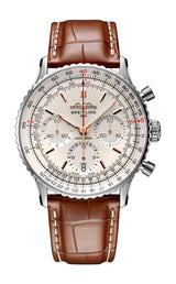 Shop Breitling Navitimer B01 Chronograph 41 White Dial Brown Leather Strap Watch for Men - AB0139211G1P1 in USA