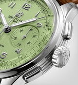 Breitling Premier B09 Chronograph 40 Green Dial Brown Leather Strap Watch for Men - AB0930D31L1P1