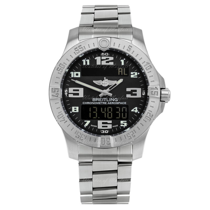 Breitling Aerospace Evo Black Dial Silver Steel Strap Watch for Men - E79363101B1E1