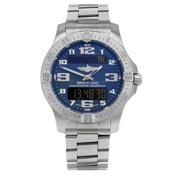 Breitling Aerospace Evo Blue Dial Silver Steel Strap Watch for Men - E79363101C1E1