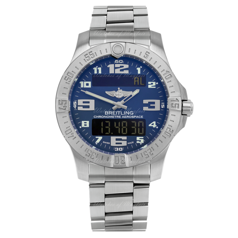 Breitling Aerospace Evo Blue Dial Silver Steel Strap Watch for Men - E79363101C1E1