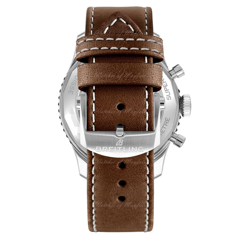 Breitling Super Avi B04 Chronograph GMT 46 Mosquito Black Dial Brown Leather Strap Watch for Men - YB04451A1B1X1