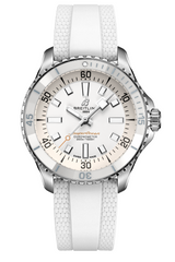 Breitling Superocean Automatic 36 White Dial White Rubber Strap Watch for Men - A17377211A1S1