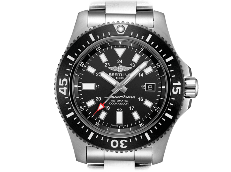 Breitling Superocean II Special 44mm Black Dial Silver Steel Strap Watch for Men - Y1739310/BF45/162A