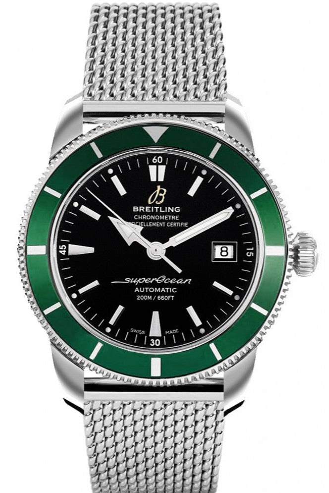 Shop Breitling Superocean Heritage 42mm Chronograph Green Bezel Mens Watch - A1732136 in USA