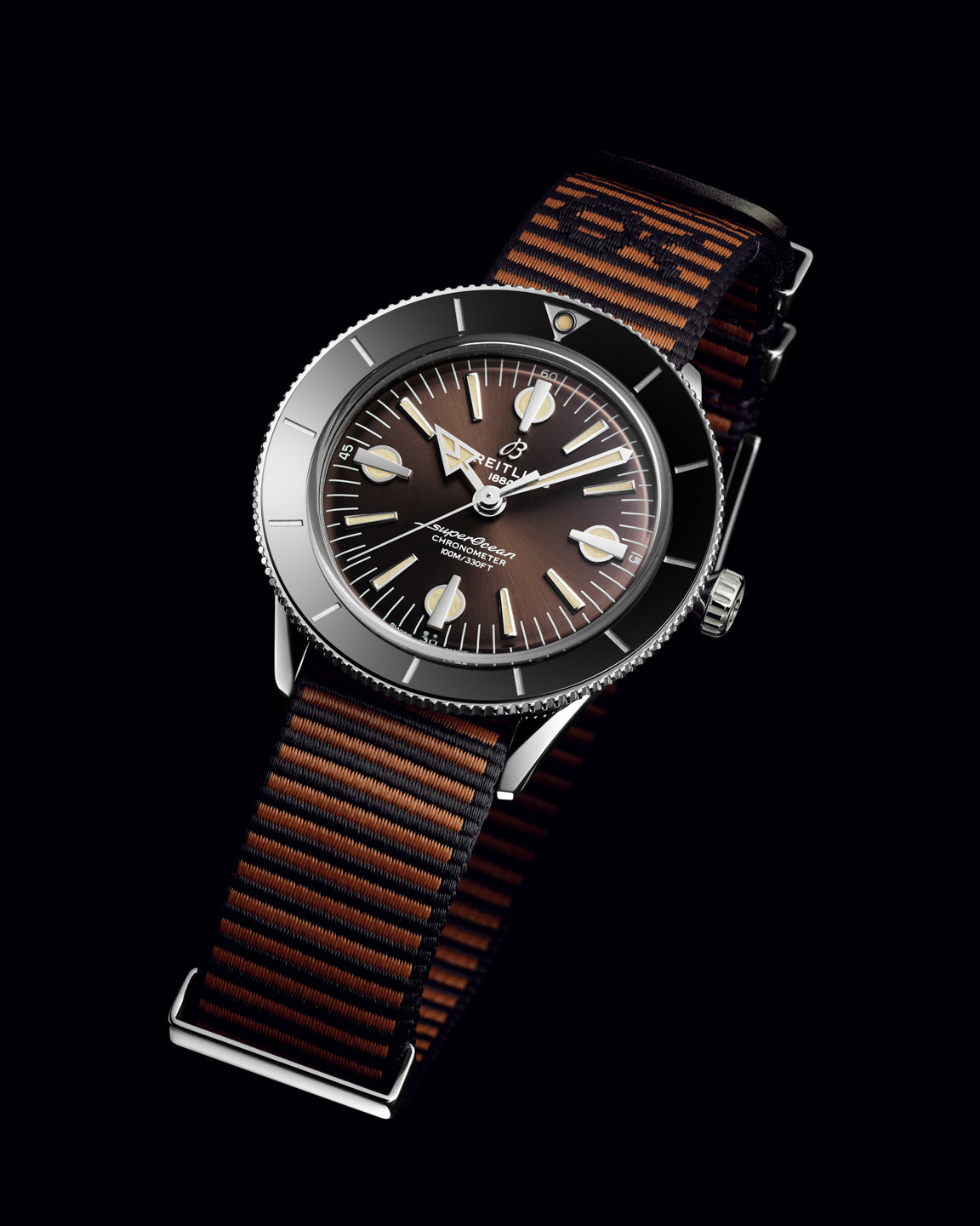 Breitling Superocean Heritage '57 Outerknown Limited Edition Brown Dial Brown NATO Strap Watch for Men - U103701A1Q1W1