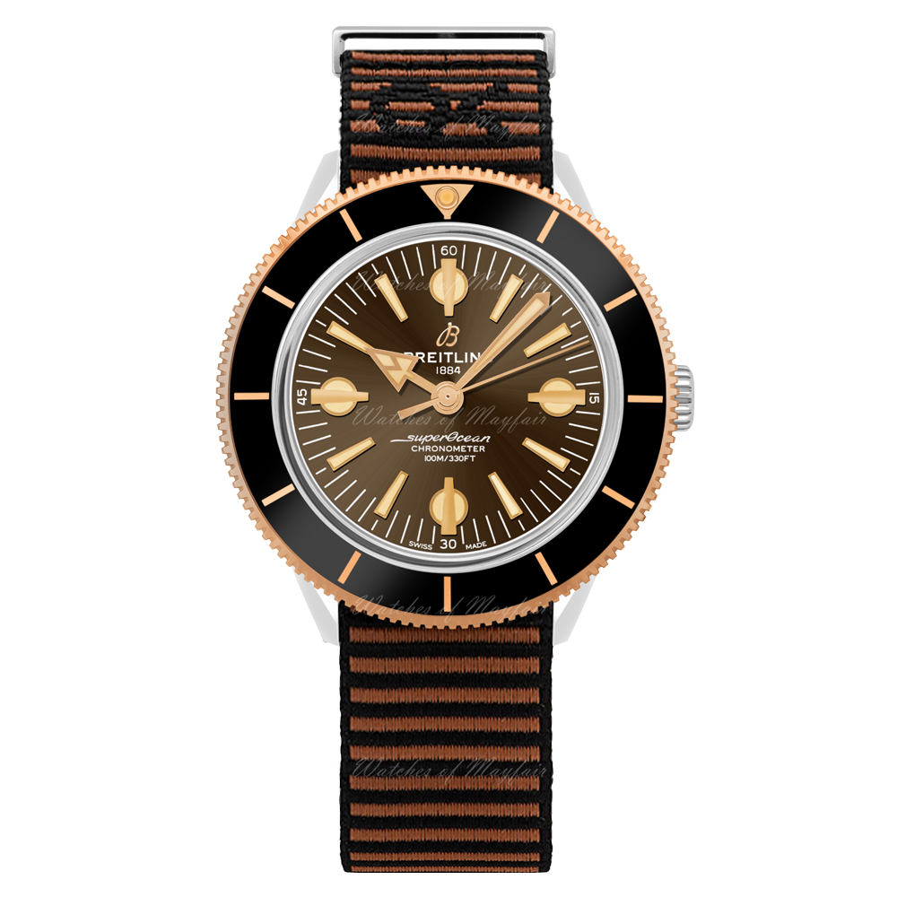 Breitling Superocean Heritage '57 Outerknown Limited Edition Brown Dial Brown NATO Strap Watch for Men - U103701A1Q1W1