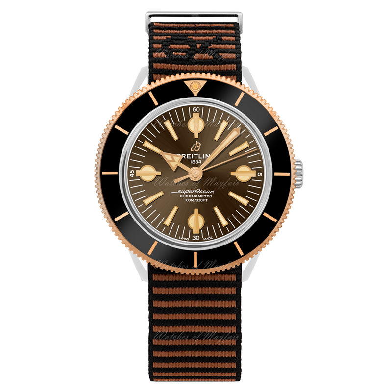 Breitling Superocean Heritage '57 Outerknown Limited Edition Brown Dial Brown NATO Strap Watch for Men - U103701A1Q1W1