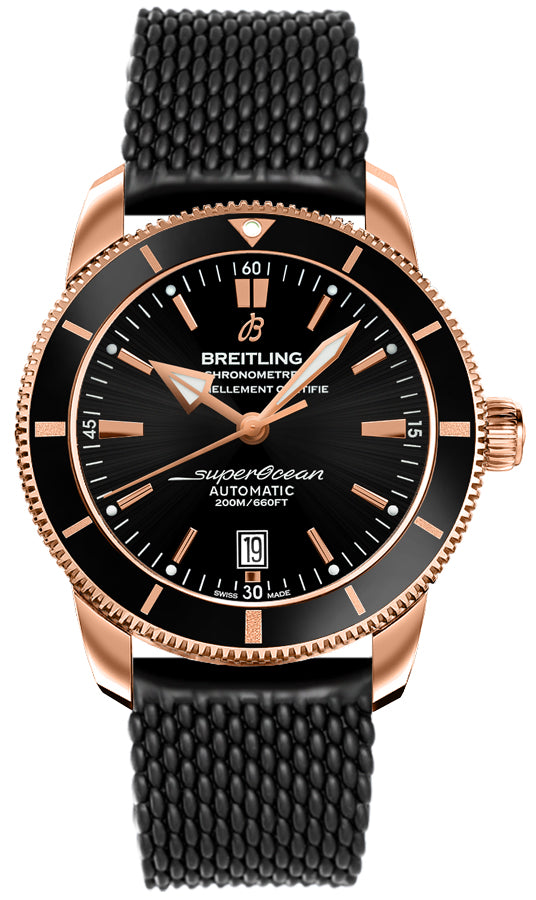 Breitling Superocean Heritage B20 Black Dial Black Mesh Bracelet Watch for Men - RB2010121B1S1