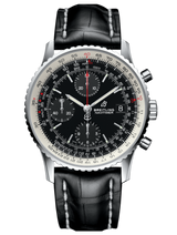 Breitling Navitimer 1 Chronograph 41mm Automatic Black Dial Black Leather Strap Mens Watch - A13324121B1P1
