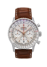 Shop Breitling Navitimer B01 Chronograph 41 White Dial Brown Leather Strap Watch for Men - AB0139211G1P1 in USA