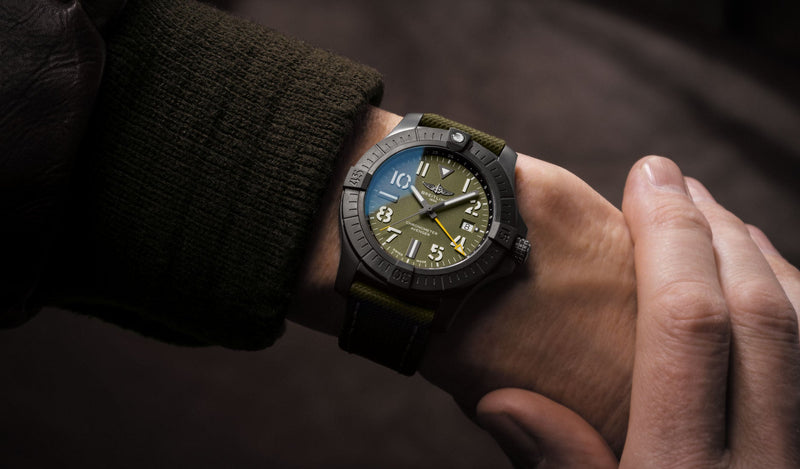 Shop Breitling Avenger Automatic GMT 45 Night Mission Green Dial Green Nylon Strap Watch for Men - V323952A1L1X1 in USA