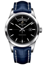 Shop Breitling Transocean Day & Date 42mm Automatic Black Dial Black Leather Strap Mens Watch - A4531012/BB69/731P/ A20BA.1 in USA