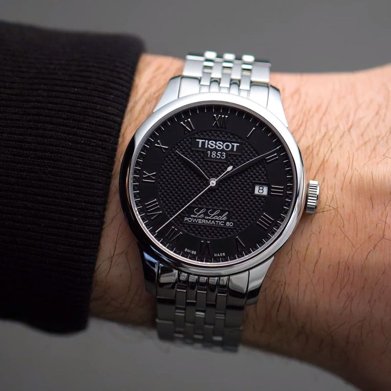 Tissot Le Locle Powermatic 80 Black Dial Silver Steel Strap Watch For Men - T006.407.11.053.00 Buy Now By Tissot